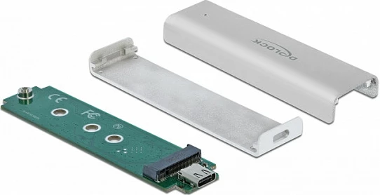 Kasë e jashtme për SSD M.2 NVMe DeLOCK, USB-C 3.2 Gen 2 10Gbps, Alumini, Silver