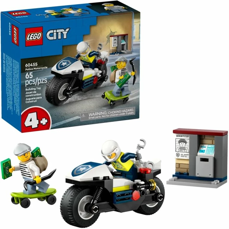 Set lodrash LEGO City për fëmijë, Police Motorcycle Chase