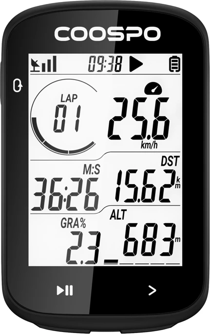 Kompjuter biçiklete Coospo CS500, 2.6" LCD, Bluetooth 5.0, ANT+, IPX7, i zi