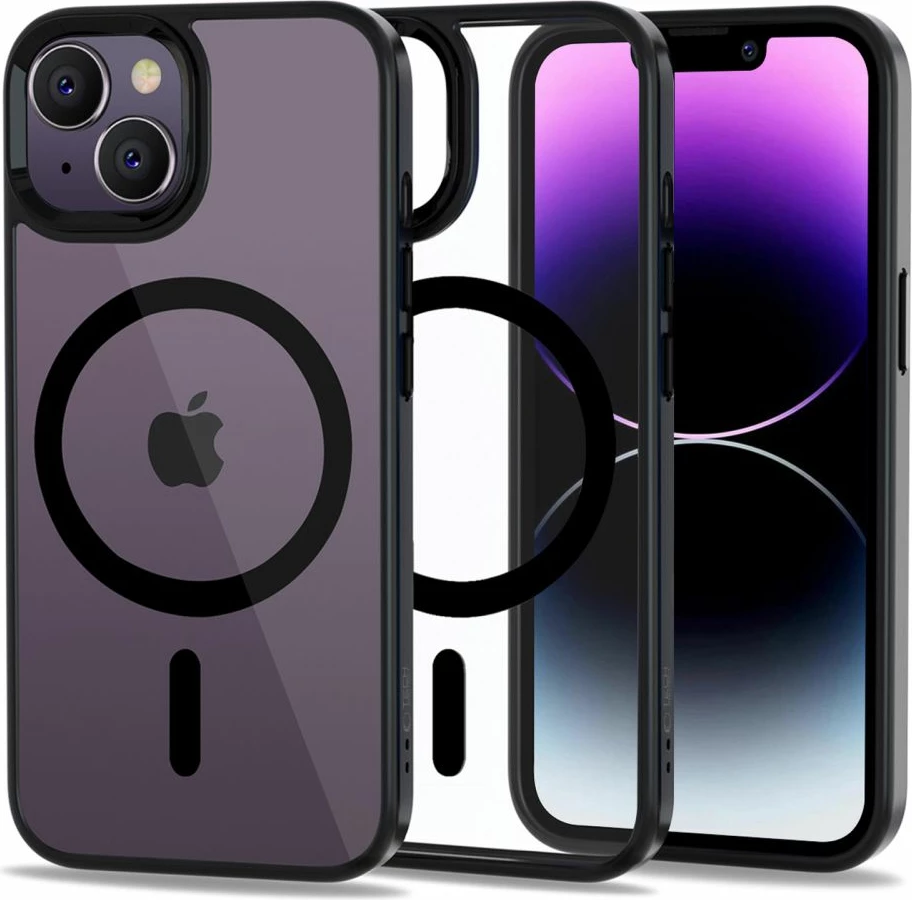 Mbështjellës Tech-Protect MagMat për iPhone 14, MagSafe, Transparent/Black