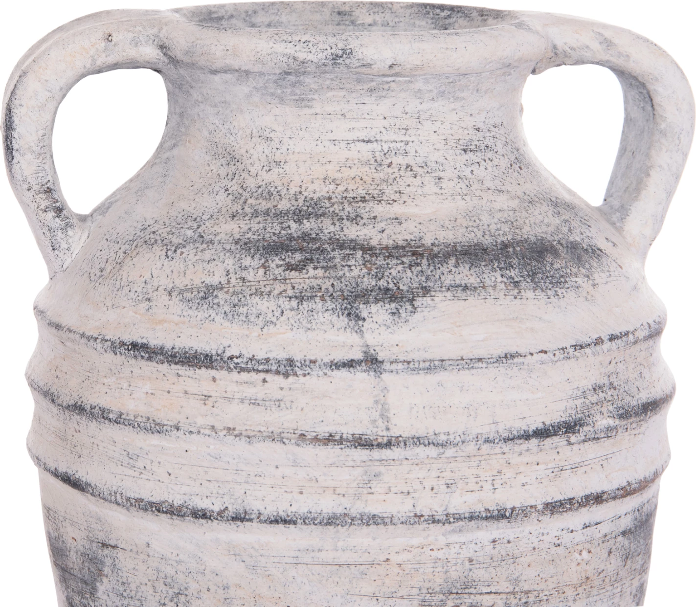 Vazo dekorative tavoline VERMO, terrakotë, ngjyrë gri e çelët, FH4398, 21x22cm