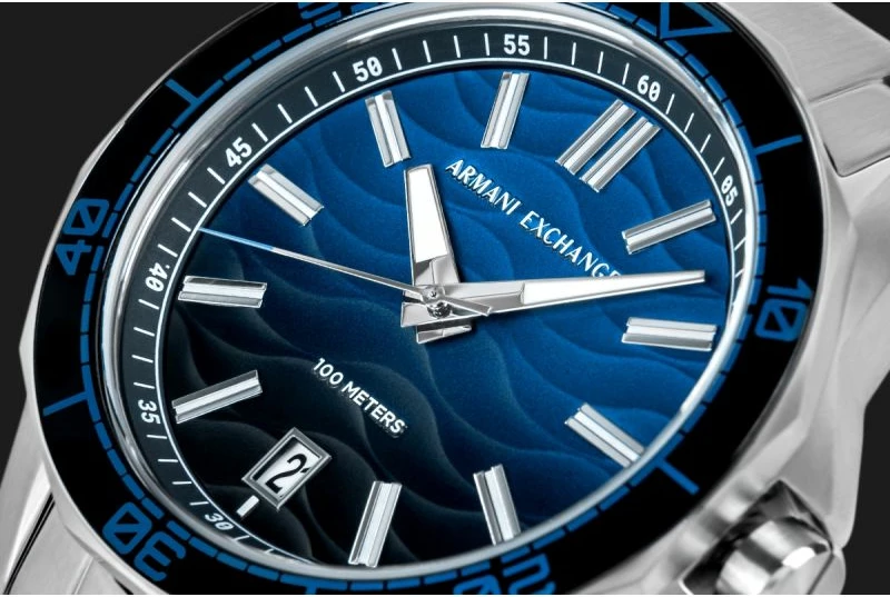 Orë dore për meshkuj Armani Exchange, argjend