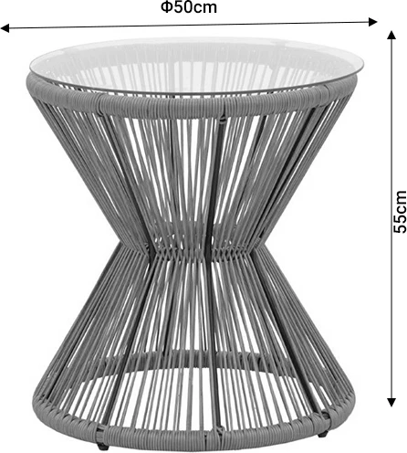 Set Naoki-Mabil për dhomë ndeje, 3 pjesë, rattan, ngjyrë natyrale dhe metal i zi