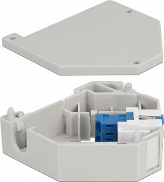 Adapter DIN rail DeLOCK Keystone LC Duplex femër-femër, blu/gri/bardhë