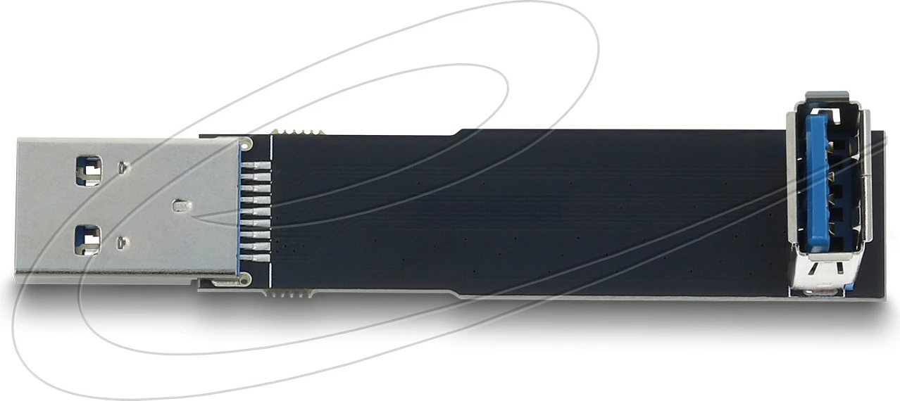 Adapter USB DeLOCK USB-A, 10 Gbps, 90° i kënduar, i zi