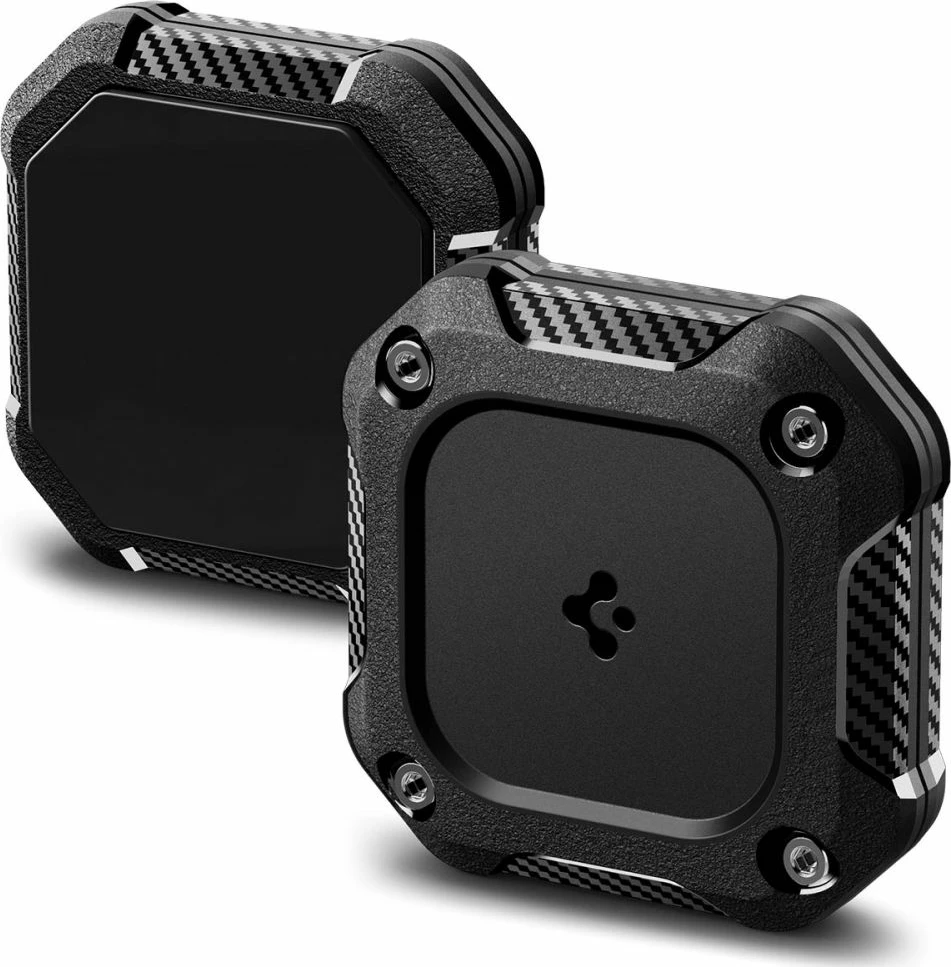 Mbështjellës për AirTag Spigen Tough Armor, IPX8, me vida dhe ngjitës 3M, i zi