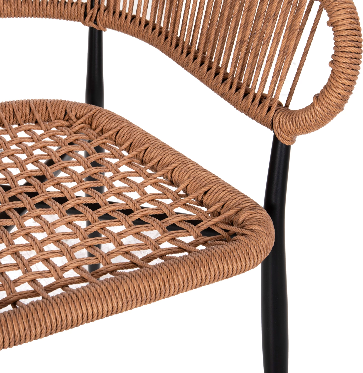 Karrige alumini EULO, ngjyrë e zezë, ratan sintetik, bezhë, FH5783.13, 55,5x63,5x78H cm