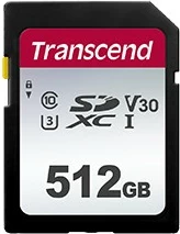 Kartelë SDXC Transcend 300S 512GB, Class 10, UHS-I, V30, e zezë