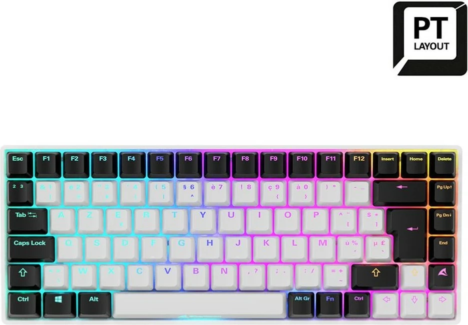 Tastierë mekanike SHARKOON SKILLER SGK50 S3, Gateron Yellow, PT Layout, RGB, e bardhë
