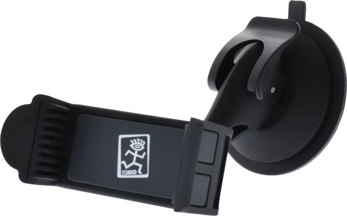 Mbajtës pasiv 2GO 795185 për celular ose navigator, 360°, me kapëse vakumi, i zi