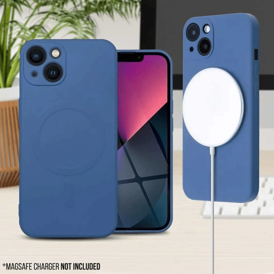 Mbështjellës silikoni MagSafe ONASI 16097 për iPhone 14 Pro, mat, blu