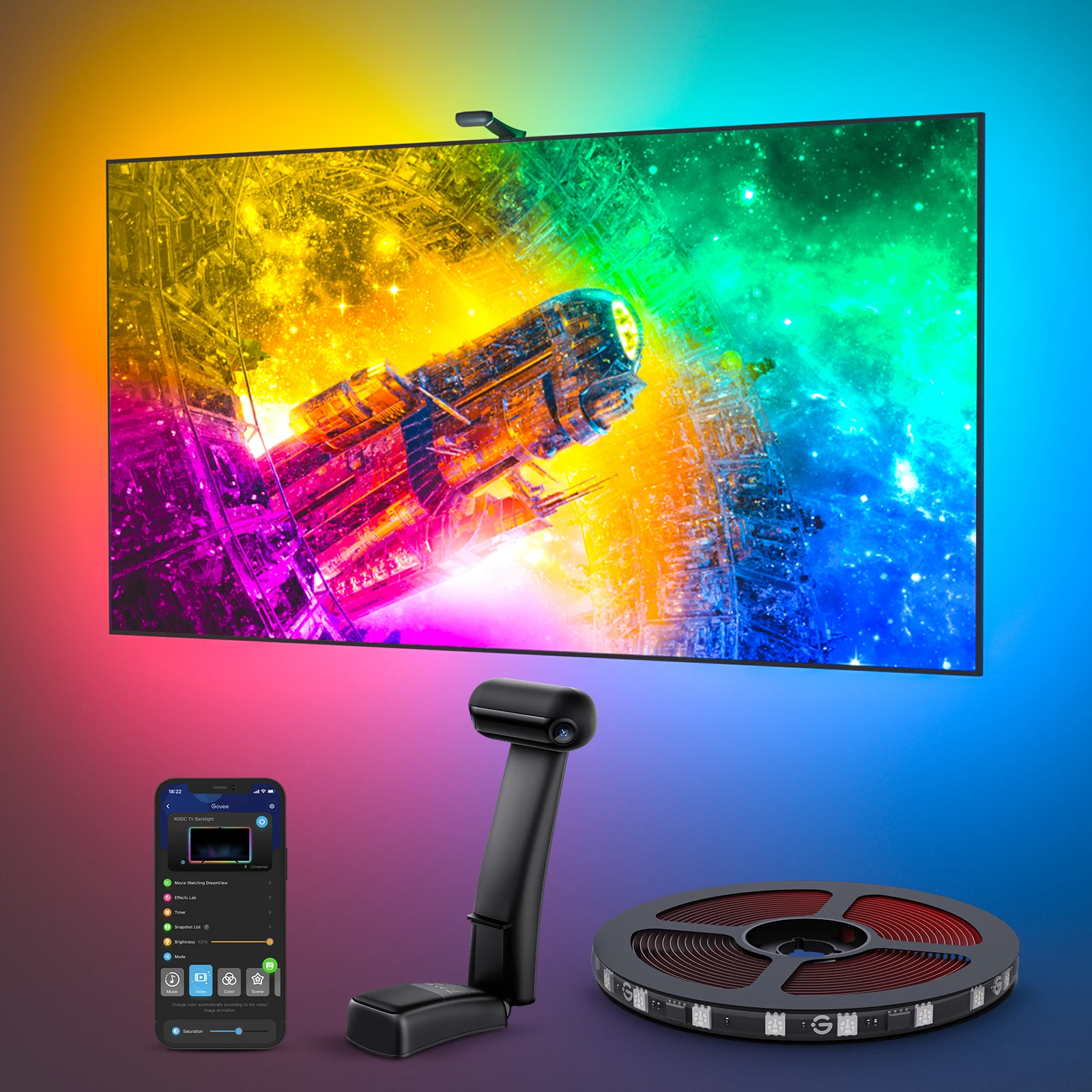 Shirit LED backlight për TV Govee Envisual T2 55-65" RGBIC