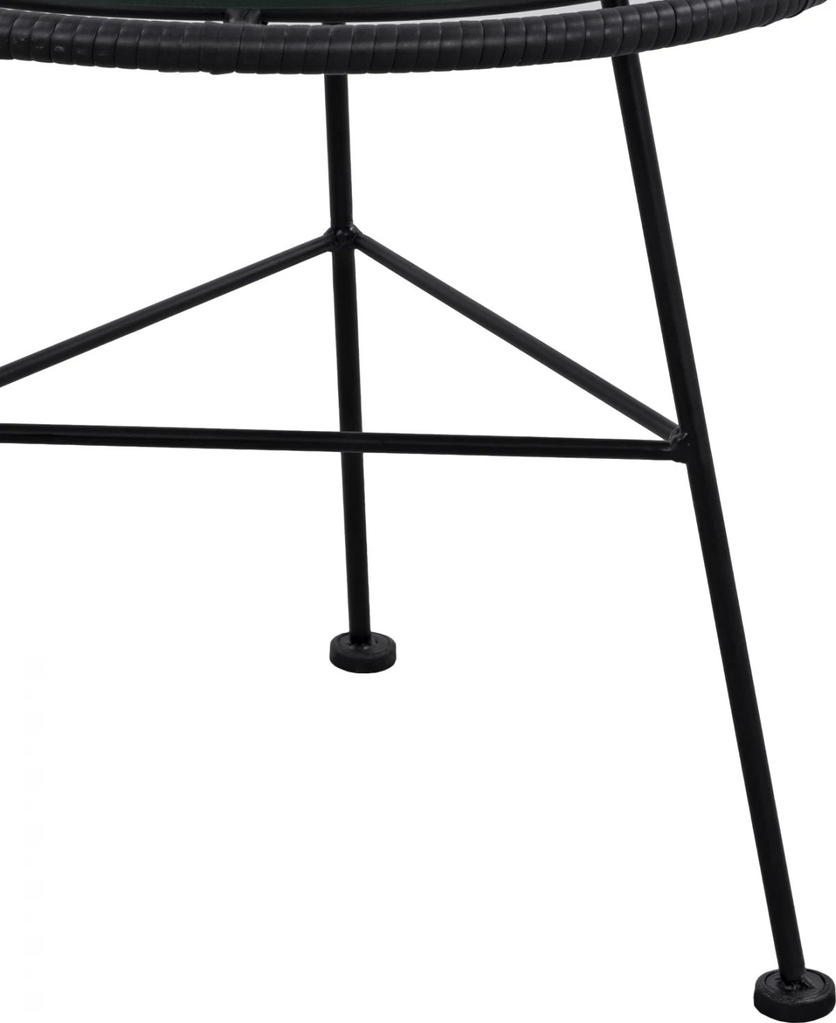 Tavolinë metalike Allegra me thurje, ngjyrë e zezë dhe xham, FH5459.02, 45x46cm