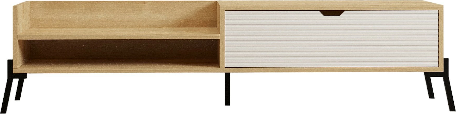 Komodë TV Skye Decor, ngjyrë lisi Sapphire, e bardhë