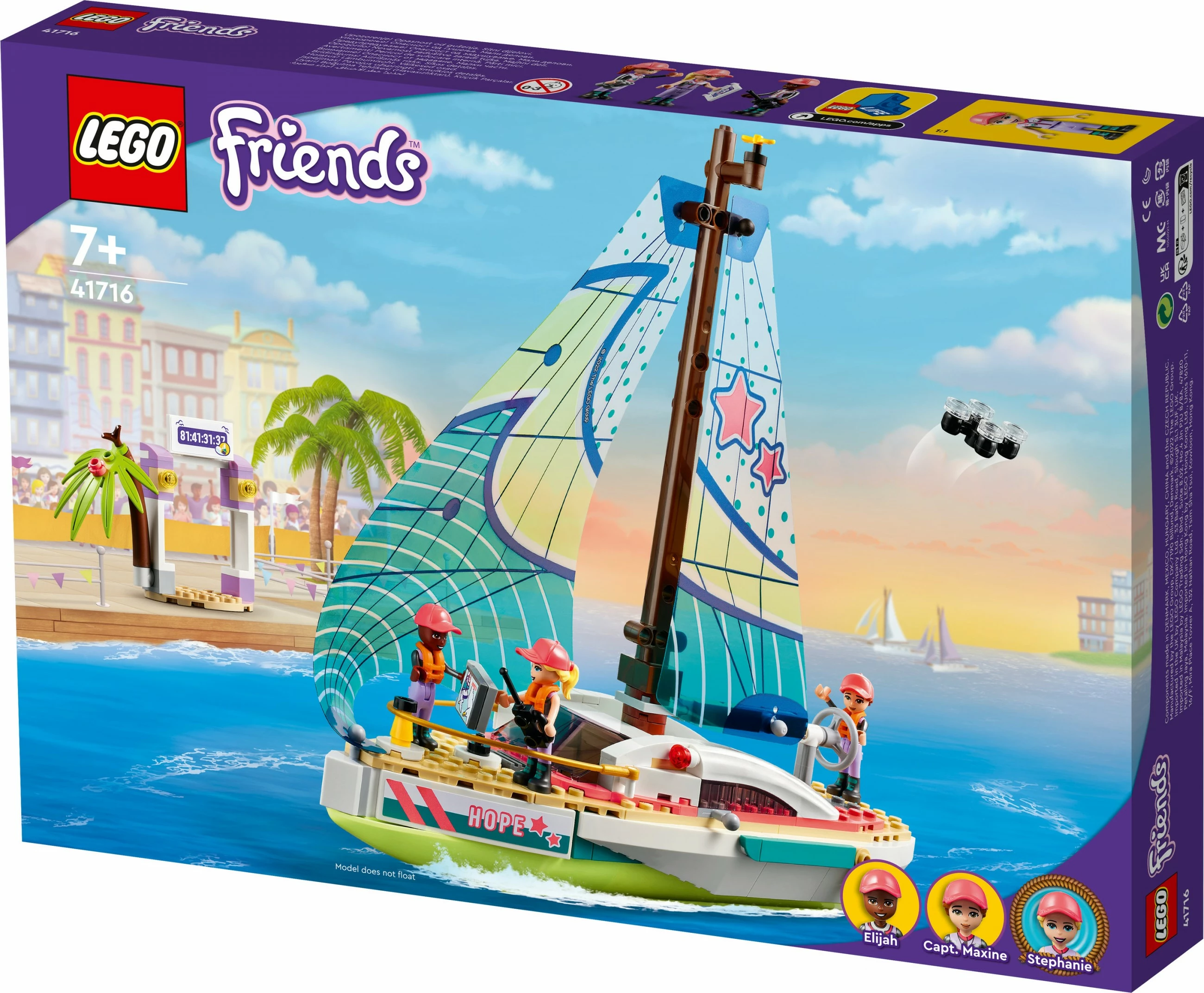 Set ndërtimi LEGO Friends Stephanie's Sailing Adventure, 304 pjesë, plastikë, shumëngjyrëshe