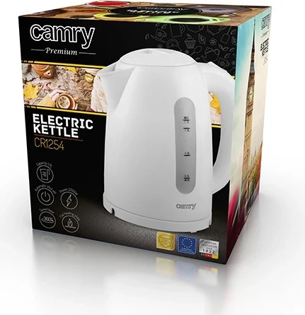 Çajnik elektrik Adler CR 1254W, 1.7 L, i bardhë, 2200 W