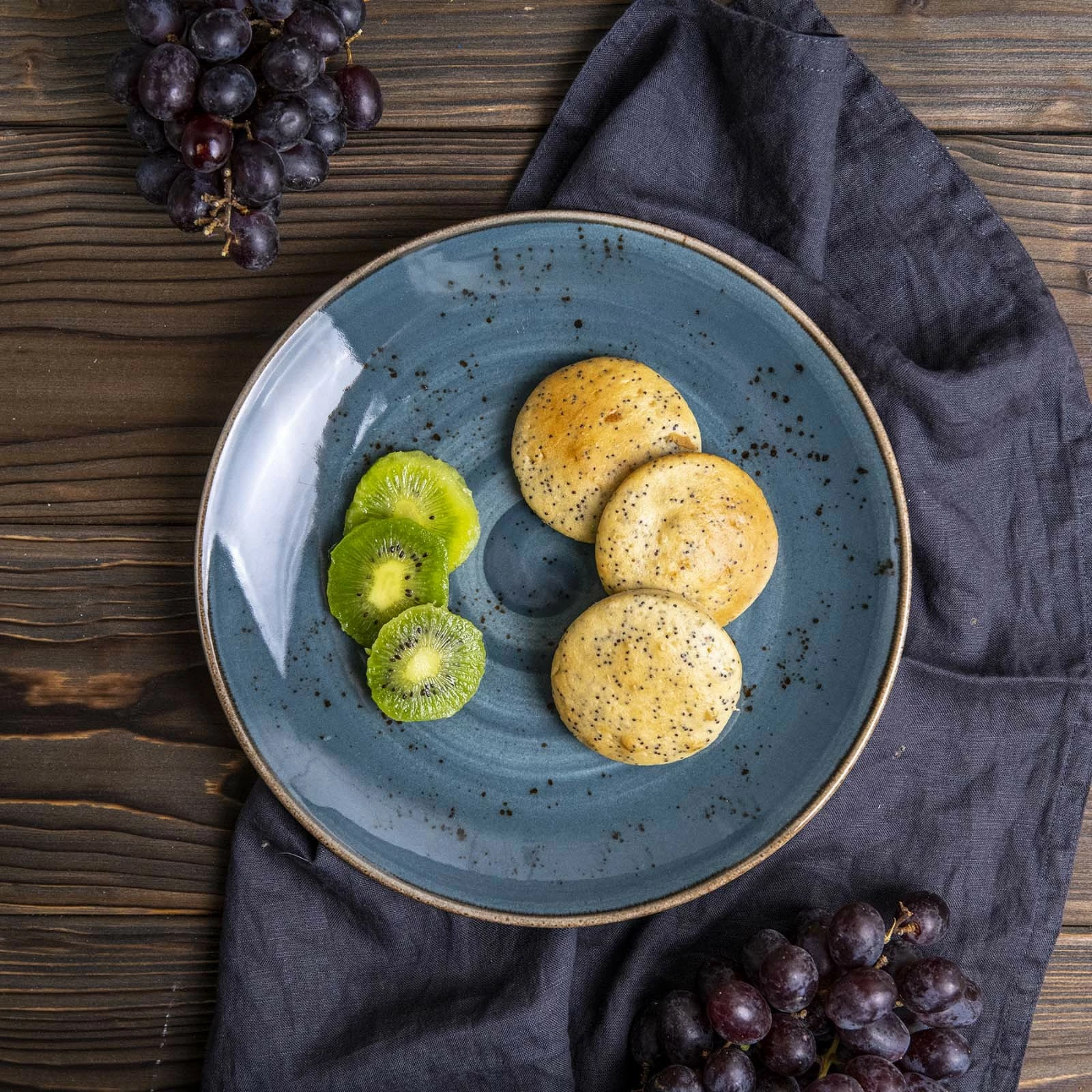 Set pjatash të rrafshëta Fine Dine Arando Ø260 mm, porcelan, gri, 6 copë