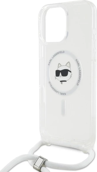 Mbështjellës Karl Lagerfeld IML Choupette Head & Cord MagSafe për iPhone 16 Pro, Transparent
