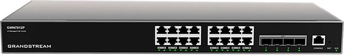 Switch Grandstream GWN7812P, Managed, L3, Gigabit Ethernet (10/100/1000), PoE, Rack mounting