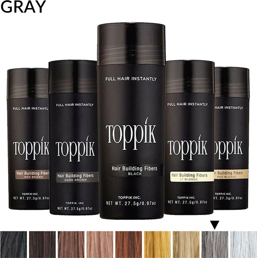 Fibra flokësh Toppik Hair Fiber 27.5 g, deri 50 aplikime, Gri