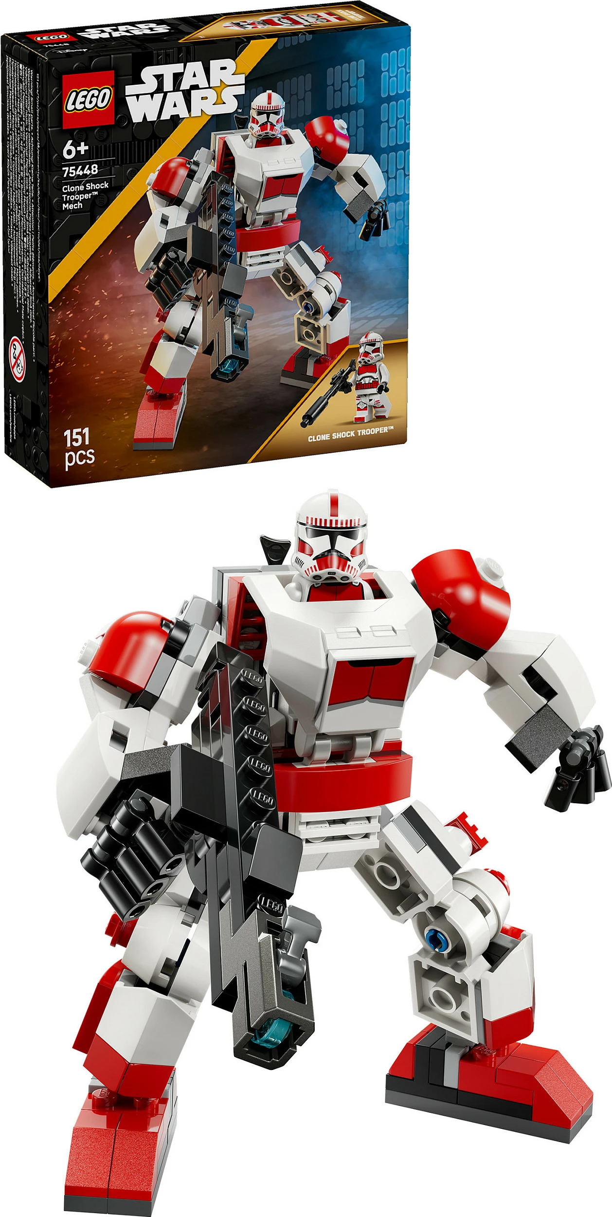 Set ndërtimi LEGO Star Wars 75448 Clone Shock Trooper Mech, 151 pjesë, shumëngjyrësh