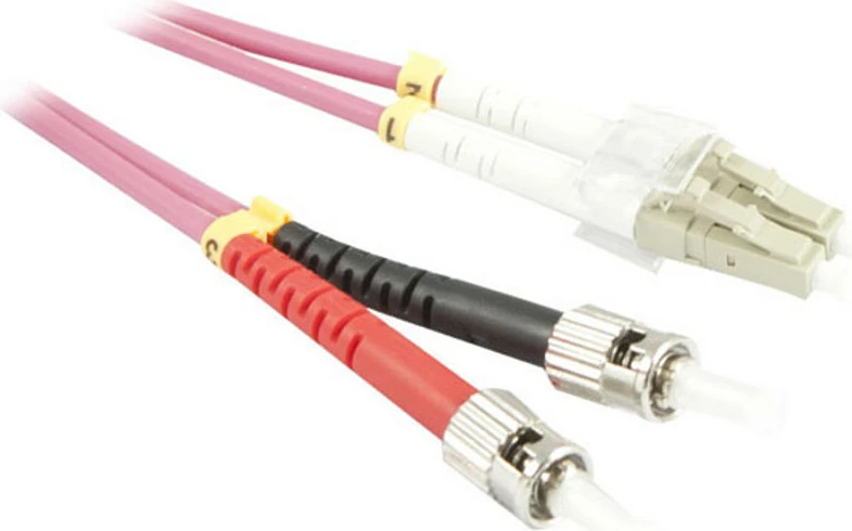Kablë optike Synergy21 S216289, OM4, LC në ST, 1 m, full duplex, vjollcë