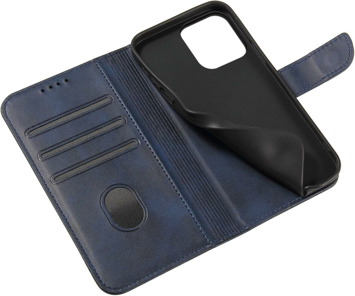 Mbështjellës Hurtel Magnet Case për Samsung Galaxy S23+, flip cover, portofol, qëndrim, kaltër