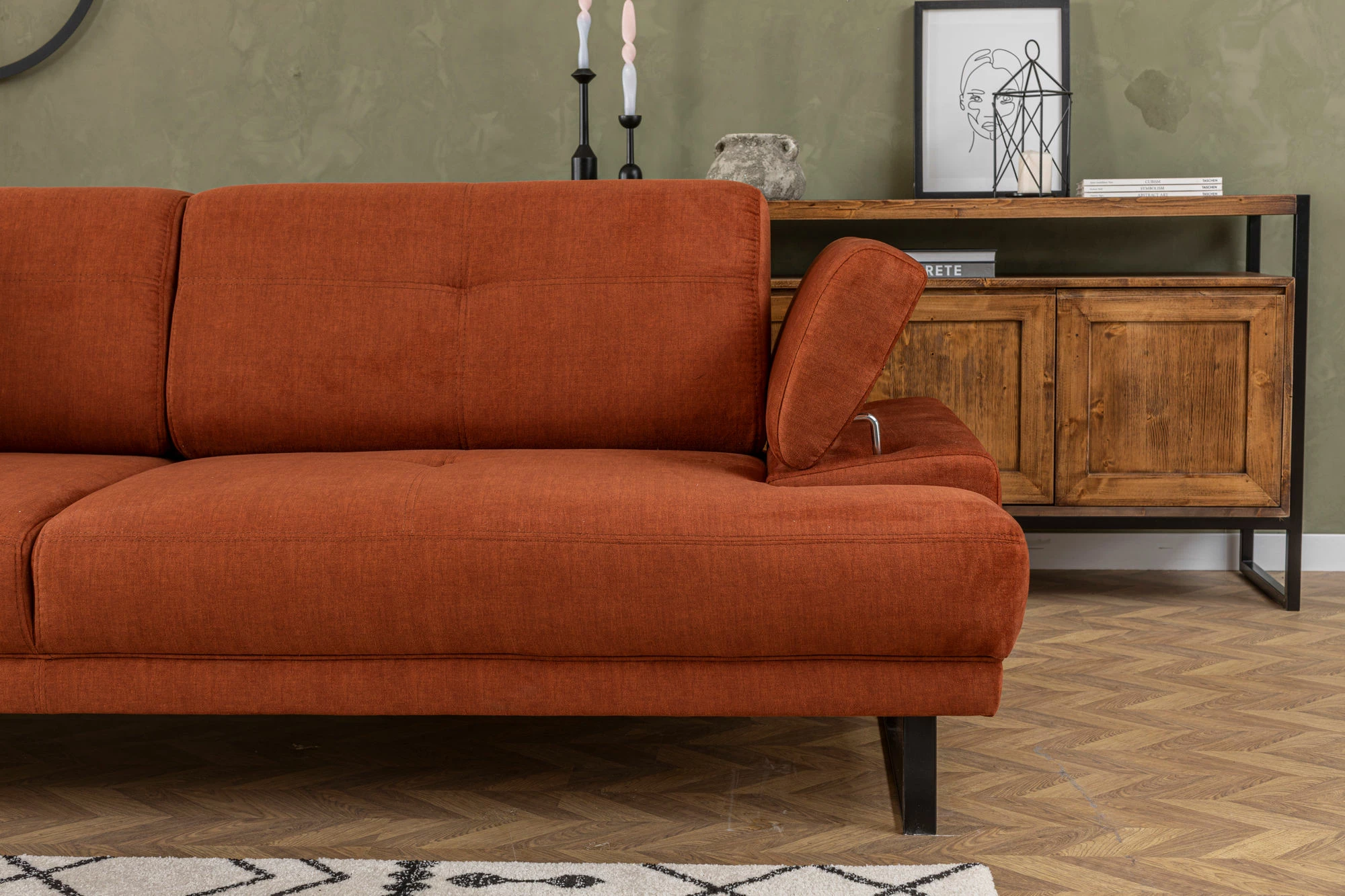 Divan-krevat 3 vendësh, ngjyrë portokalli, Atelier del Sofa, Mustang