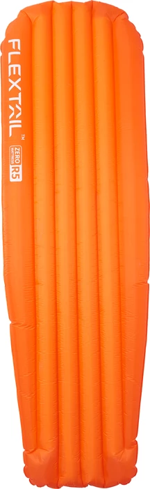 Dyshek i fryshëm kampingu Flextail Zero Mattress R05 Mummy L, R-value 6.0, 185×51×10 cm, 4-sezonal, portokalli