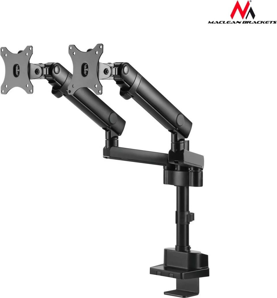 Mbajtëse tavoline për dy monitorë Maclean MC-812, Çelik, E zezë