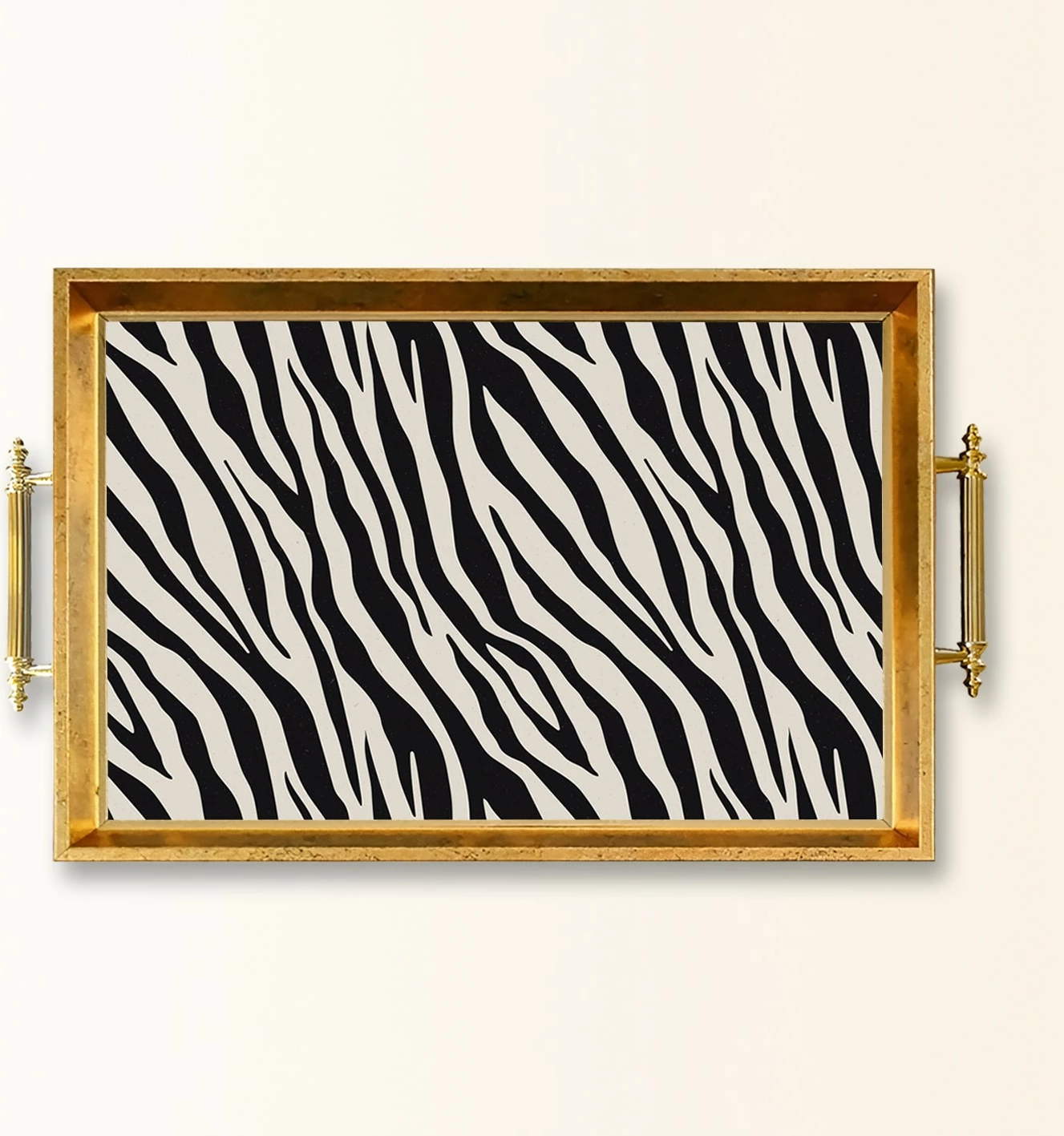 Tabaka dekorative prej qelqi, dizajn zebra, TPEA9803