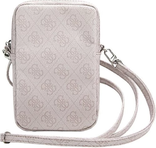 Çantë telefoni, Guess, Zip 4G Triangle, 19x12x3.8 cm, rrip i rregullueshëm, rozë