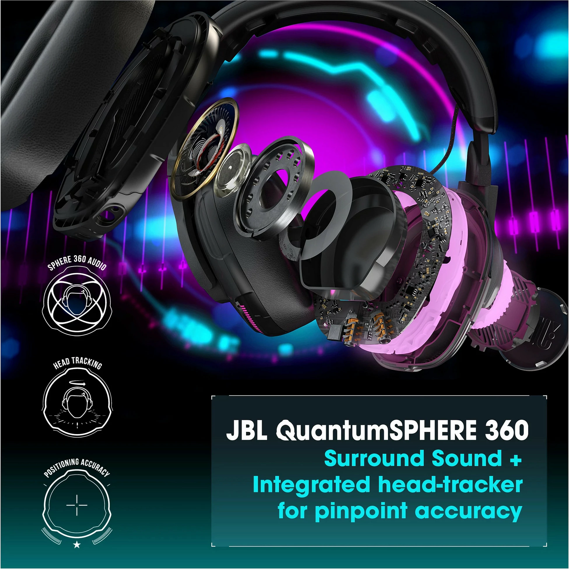 Kufje gaming JBL Quantum One, me kabllo, over-ear, me mikrofon, të zeza