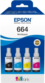 Bojë printeri, Epson, 664 C13T66464A, 70 ml, e zezë/cyan/magenta/e verdhë, multipack