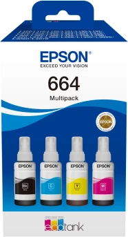 Bojë printeri, Epson, 664 C13T66464A, 70 ml, e zezë/cyan/magenta/e verdhë, multipack