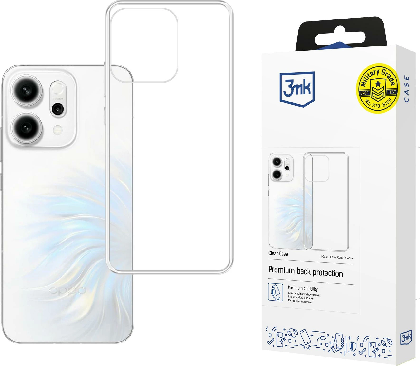 Mbështjellës 3mk Clear Case për Oppo Reno 14, transparent, në kuti