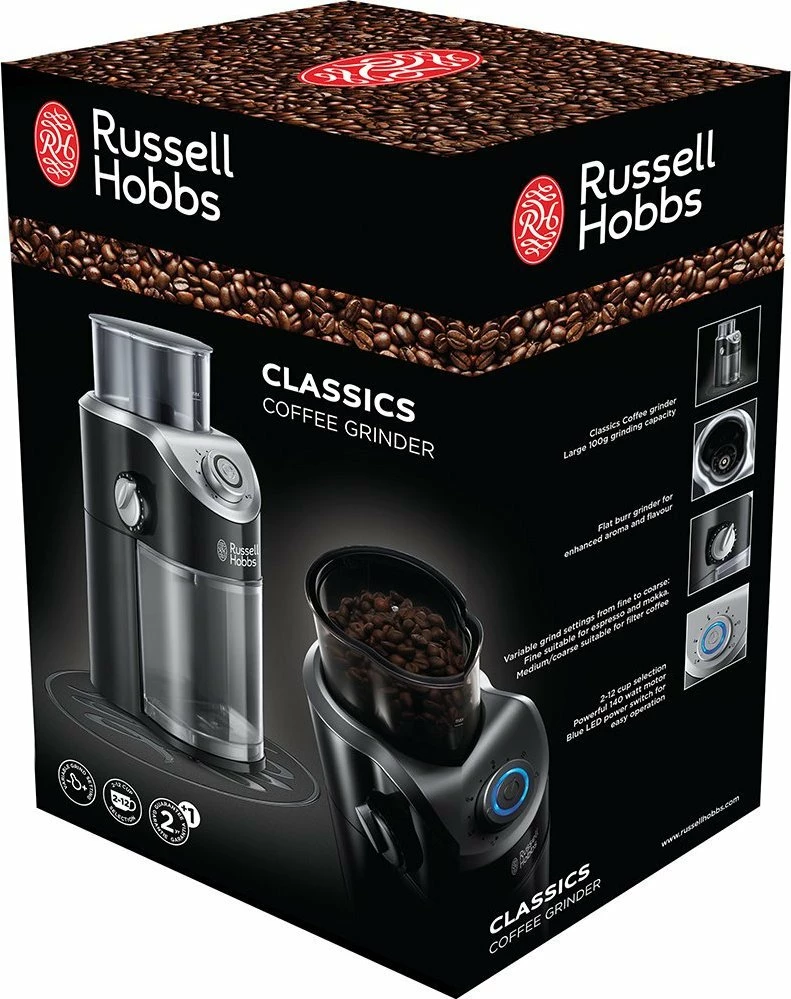Mulli kafeje elektrik Russell Hobbs Classics 23120-56, 140W, 100g, rregullim trashësie, i zi