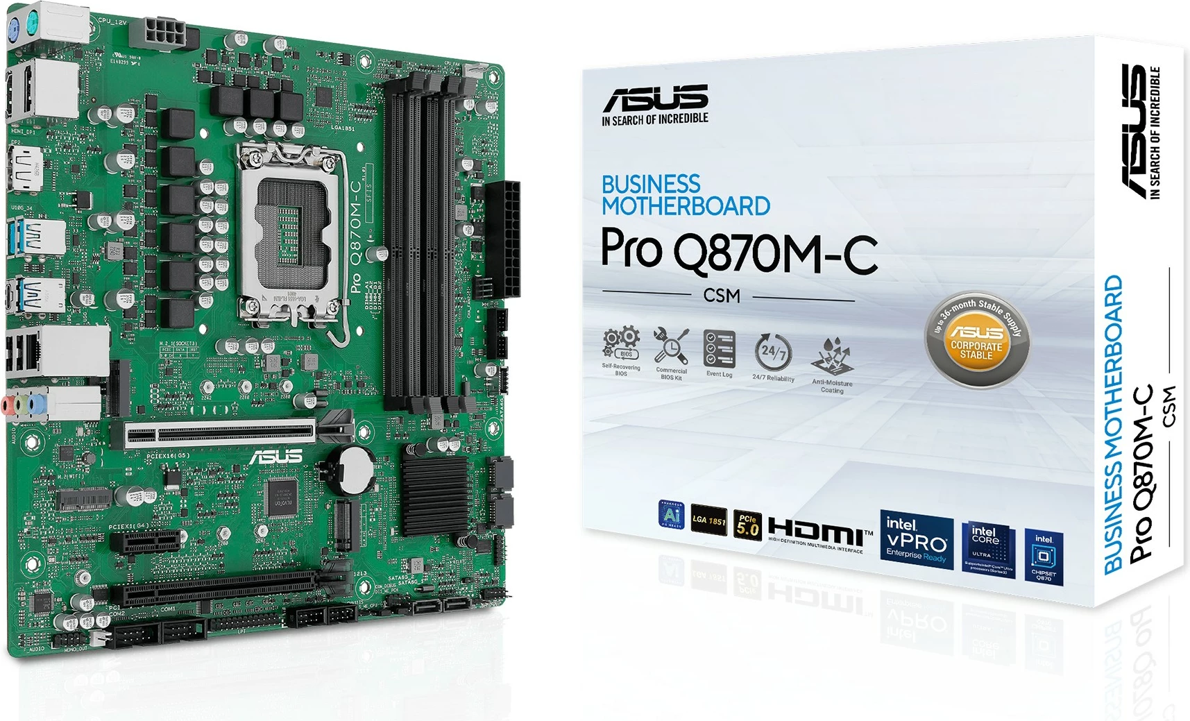 Pllakë amë ASUS PRO Q870M-C-CSM, micro ATX, Intel Q870, 4x DIMM, 2x M.2, 7.1 audio