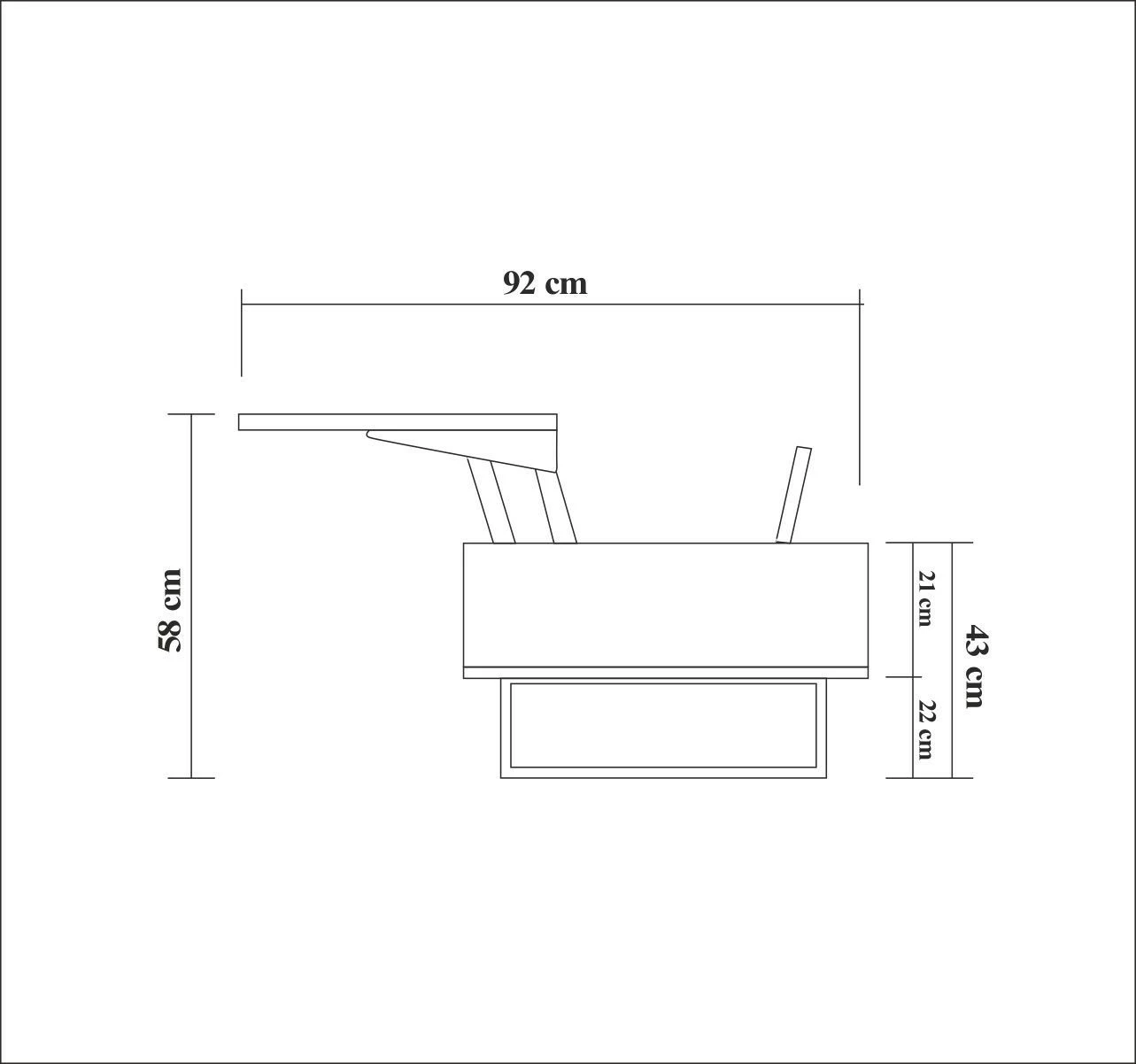 Tavolinë kafeje dy-katëshe, ngjyrë arre dhe e zezë, Skye Decor, Est