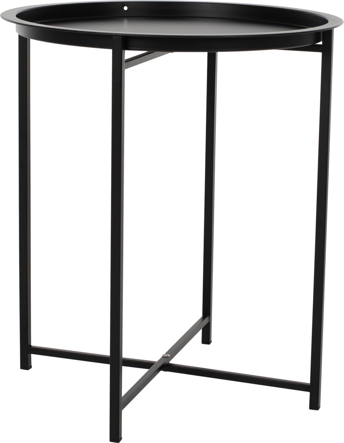 Tavolinë e palosshme metalike, ngjyrë e zezë, 45cm, FH5287.01