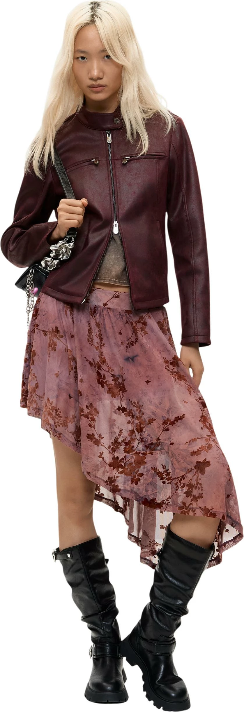 Jakne për femra Desigual CHAQ_BIKERCY 26WWEW09, vjollcë rrushi [Madhësia: S]