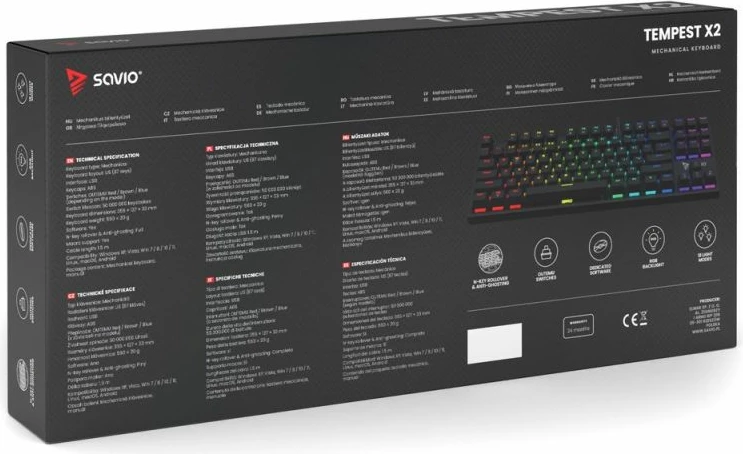 Tastierë mekanike gaming Savio, e zezë
