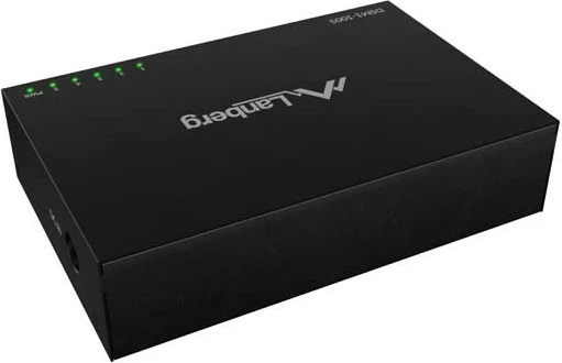 Switch Lanberg DSM1-1005 5x Gigabit Ethernet (1Gb/s) i pamenaxhueshëm desktop 12V, kasë metalike, i zi