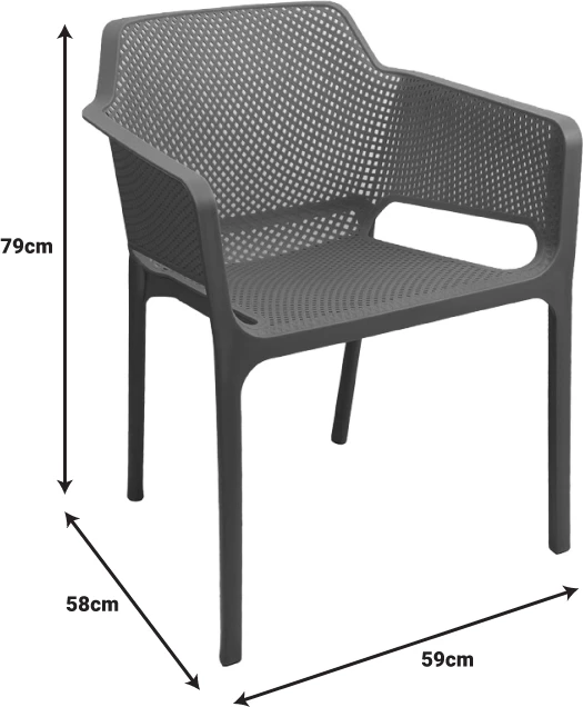Karrige Oviez pp, ngjyrë anthracite, 59x58x79cm