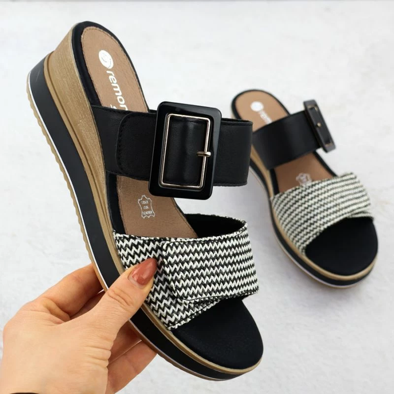 Sandale platforme për femra Remonte, të zeza