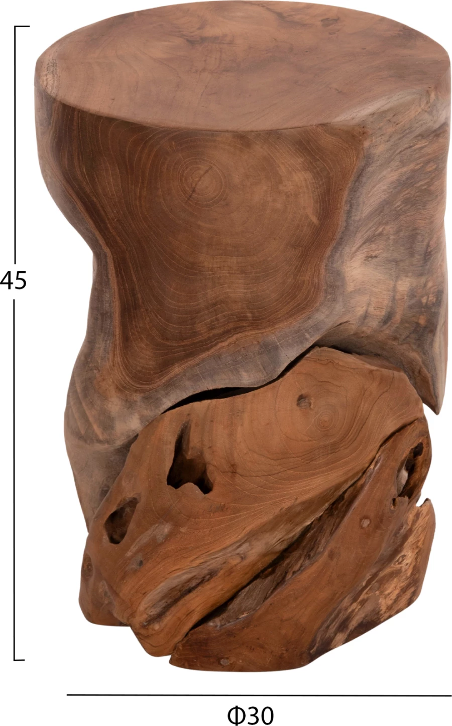 Stomp stol/sipërfaqe tavoline, dru tik natyral, FH9350.11, 30x45cm