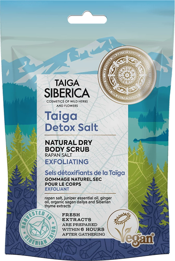 Skrab për trup Natura Siberica Taiga Siberica Exfoliating Dry Body Scrub për femra, 250ml