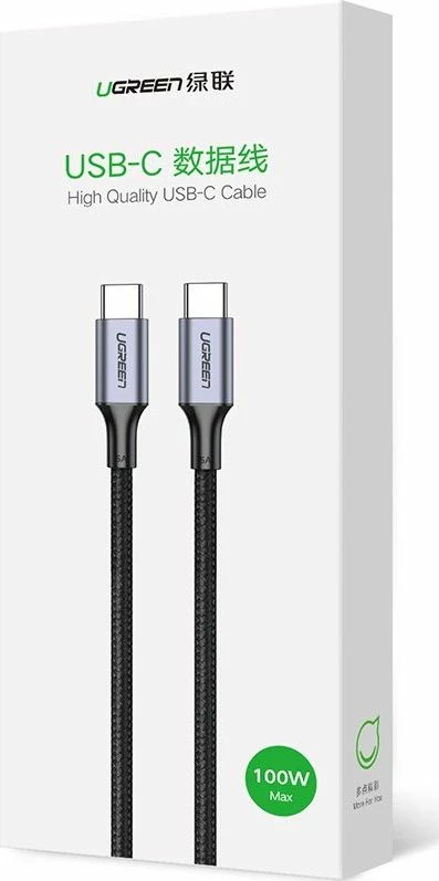 Kabllo USB-C në USB-C Ugreen 56613 2m 100W (5A) PD/QC3.0 Gri