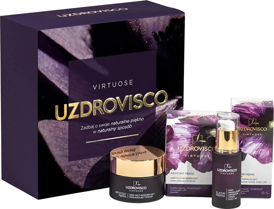 Set kremesh për fytyrë, sy dhe buzë UZDROVISCO Virtuose për femra, 50ml + 30ml