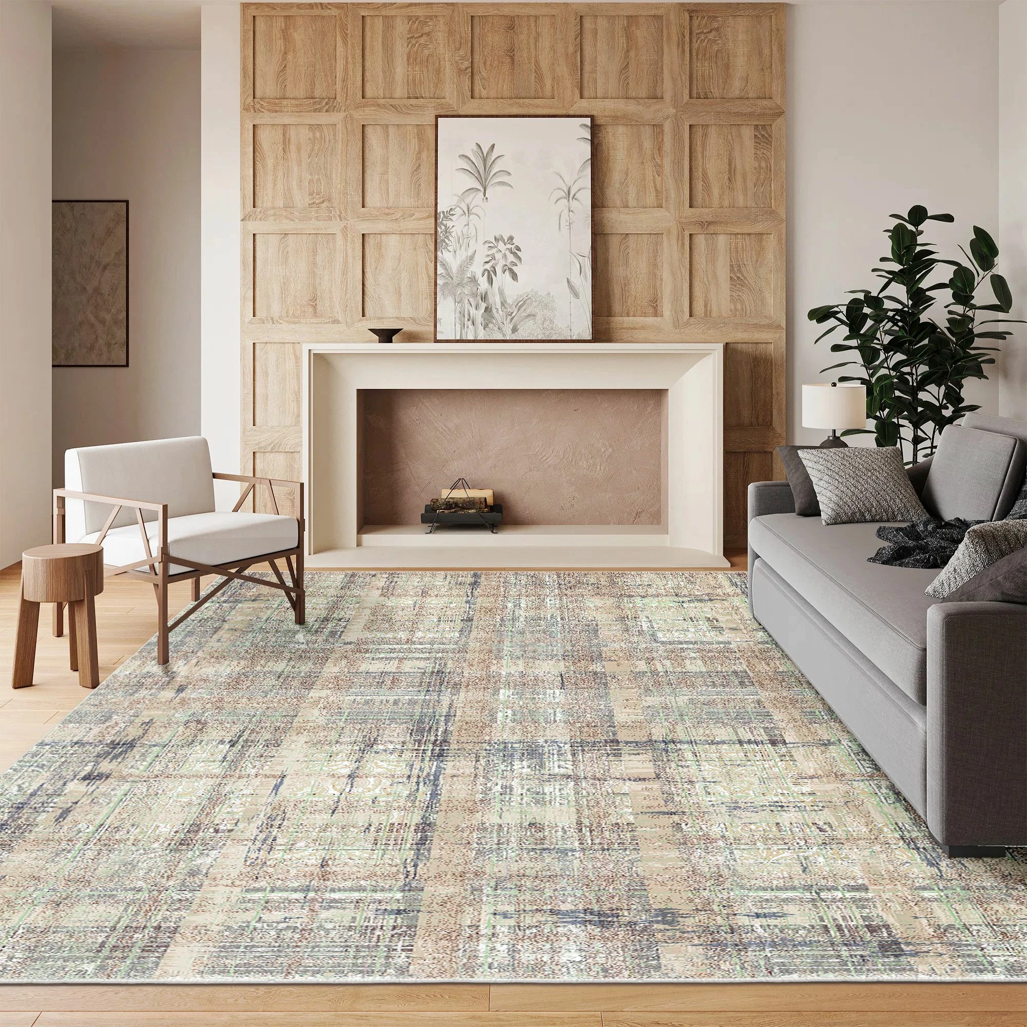 Qilim Conceptum Hypnose, 160x230cm, Exfab288-Klm, ngjyrë mink, e gjelbër, gri
